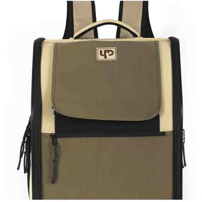 Mochila de Transporte Abertura Dupla Up4you Camp Bege para Cães e Gatos