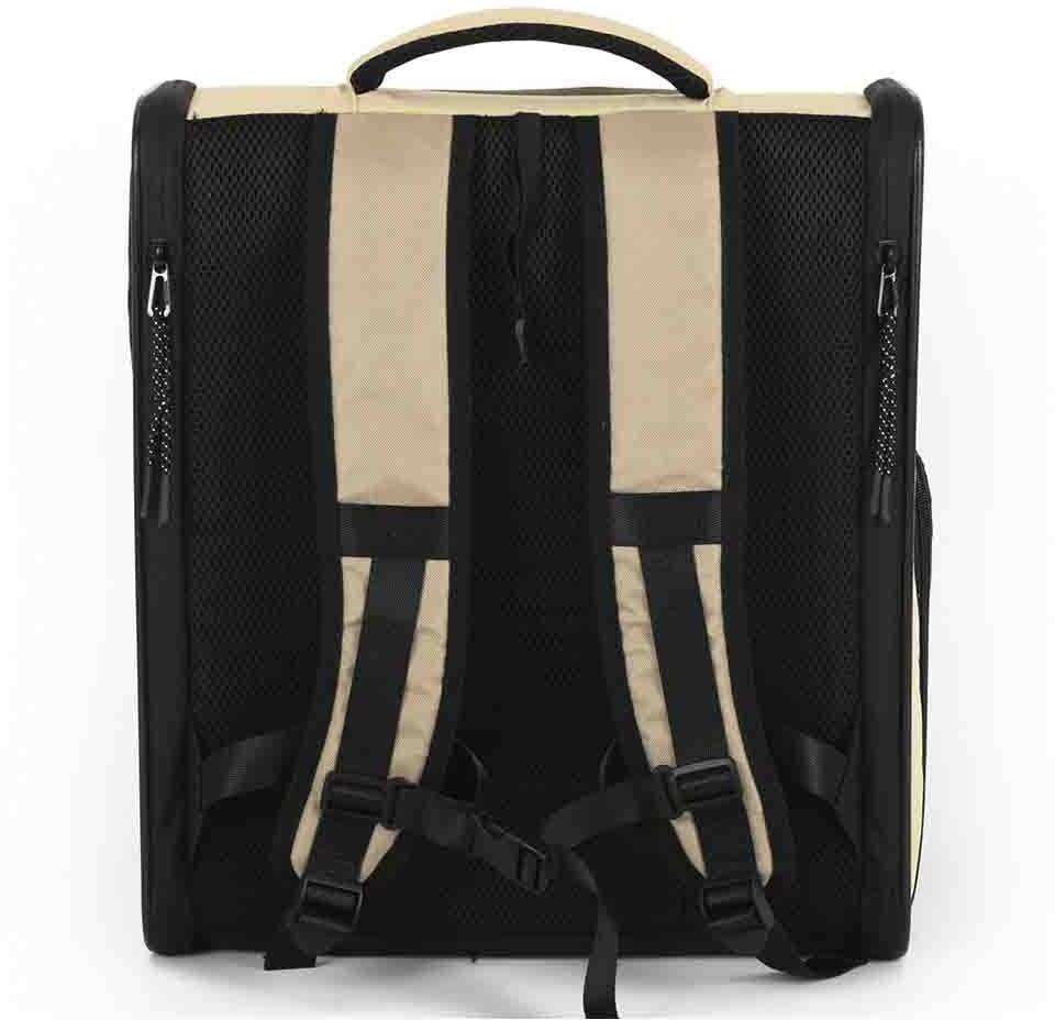 Mochila de Transporte Abertura Dupla Up4you Camp Bege para Cães e Gatos - Tam. Único