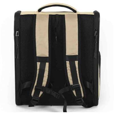 Mochila de Transporte Abertura Dupla Up4you Camp Bege para Cães e Gatos