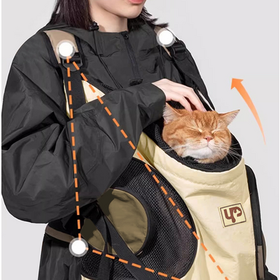 Mochila de Transporte Canguru Up4you Camp Bege para Cães e Gatos”