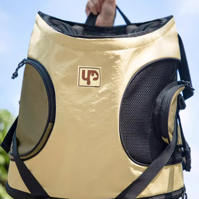Mochila de Transporte Canguru Up4you Camp Bege para Cães e Gatos”