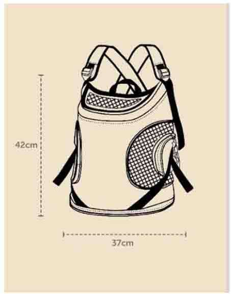 Mochila de Transporte Canguru Up4you Camp Bege para Cães e Gatos - Tam. Único