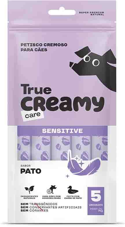 Petisco Cremoso True Creamy Care Sensitive Sabor Pato para Cães - 1 Pacote (5 Unidades)