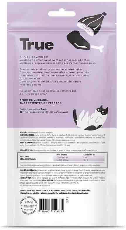 Petisco Cremoso True Creamy Care Bola de Pelo Sabor Bacalhau e Frango para Gatos - 1 Pacote (5 Unidades)