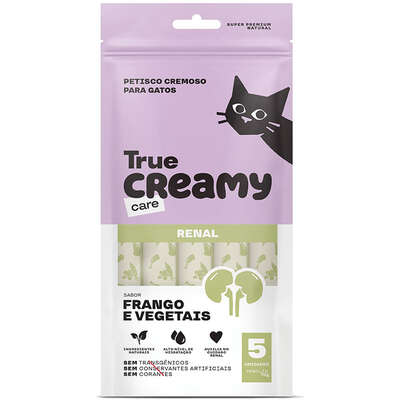 Petisco Cremoso True Creamy Care Renal Sabor Frango e Vegetais para Gatos