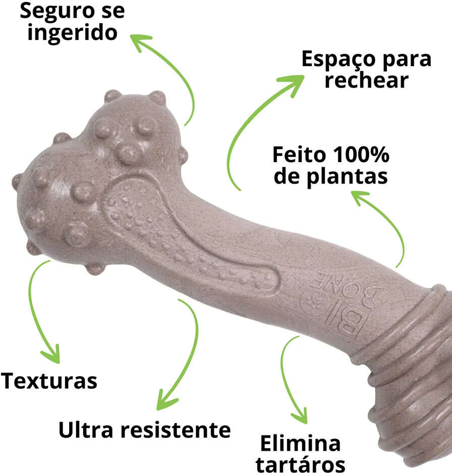Brinquedo Modedor Bio Bone Ossão Gigante Bege para Cães - Tam. Único