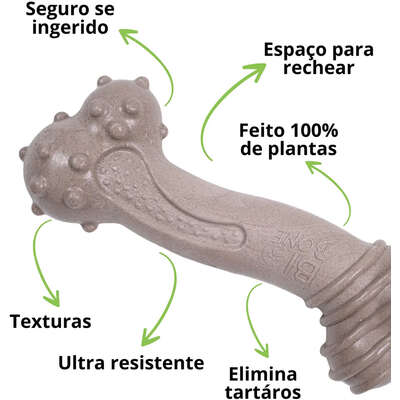 Brinquedo Modedor Bio Bone Ossão Gigante Bege para Cães”