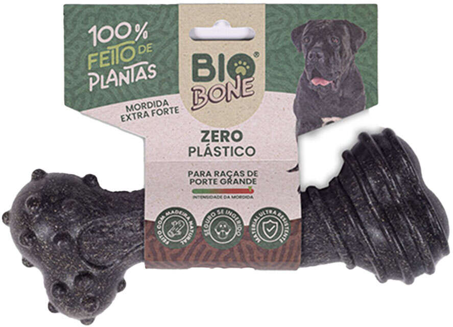 Brinquedo Modedor Bio Bone Ossão Gigante Preto para Cães - Tam. Único