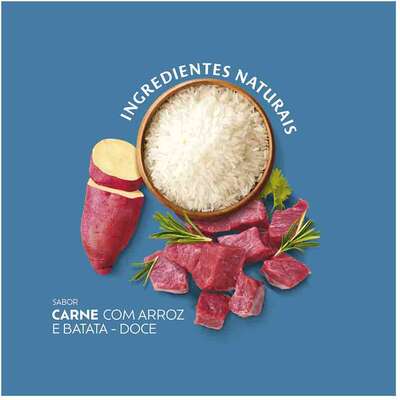 Ração Seca Quatree Select para Cães Adultos Raças Médias e Grandes Sabor Carne Com Arroz e Batata Doce