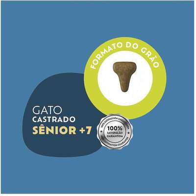 Ração Seca Quatree Select para Gatos Castrados Sênior +7 Sabor Frango com Arroz e Batata Doce
