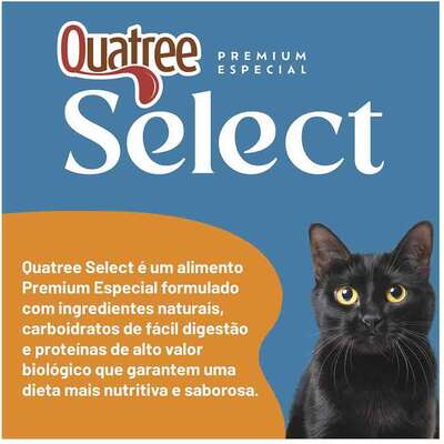 Ração Seca Quatree Select para Gatos Castrados Sabor Carne com Arroz e Batata Doce