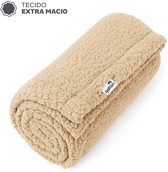 Manta Fofinha Gatton Carneirinho Extra Macia Avelã para Cães e Gatos - Tam. Único