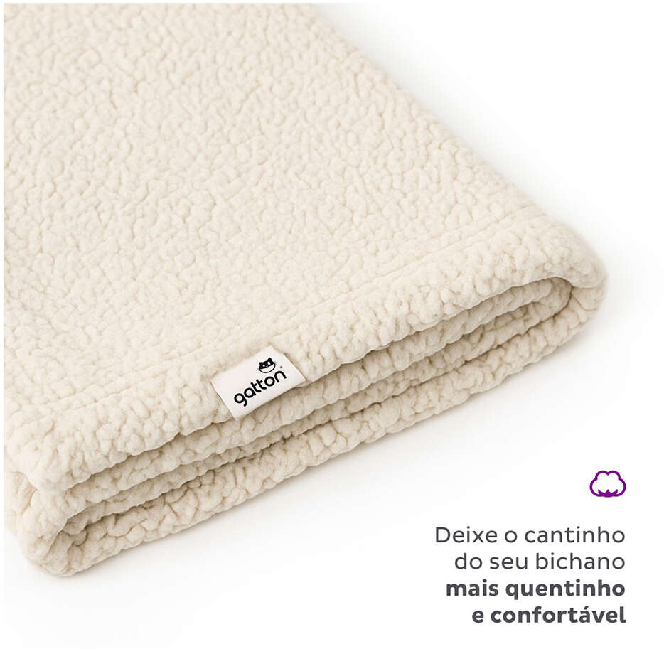 Manta Fofinha Gatton Carneirinho Extra Macia Creme para Cães e Gatos - Tam. Único