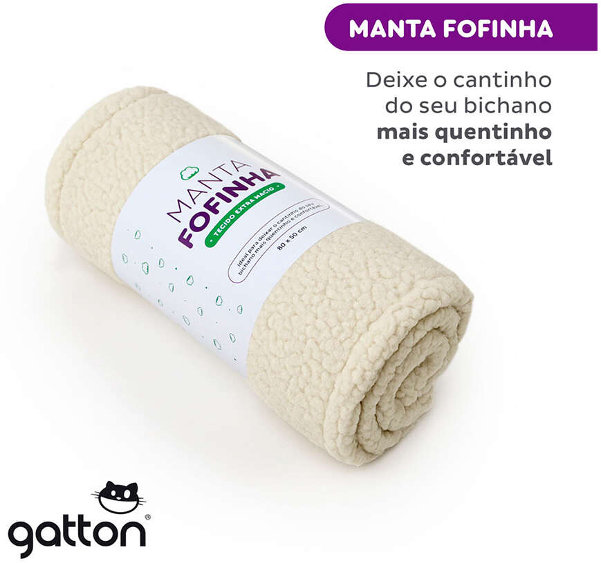 Manta Fofinha Gatton Carneirinho Extra Macia Creme para Cães e Gatos - Tam. Único