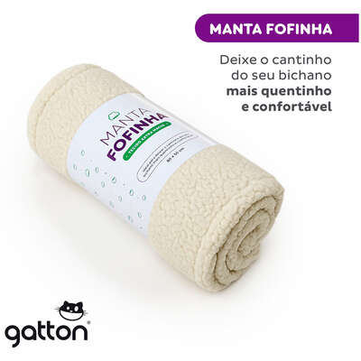 Manta Fofinha Gatton Carneirinho Extra Macia Creme para Cães e Gatos
