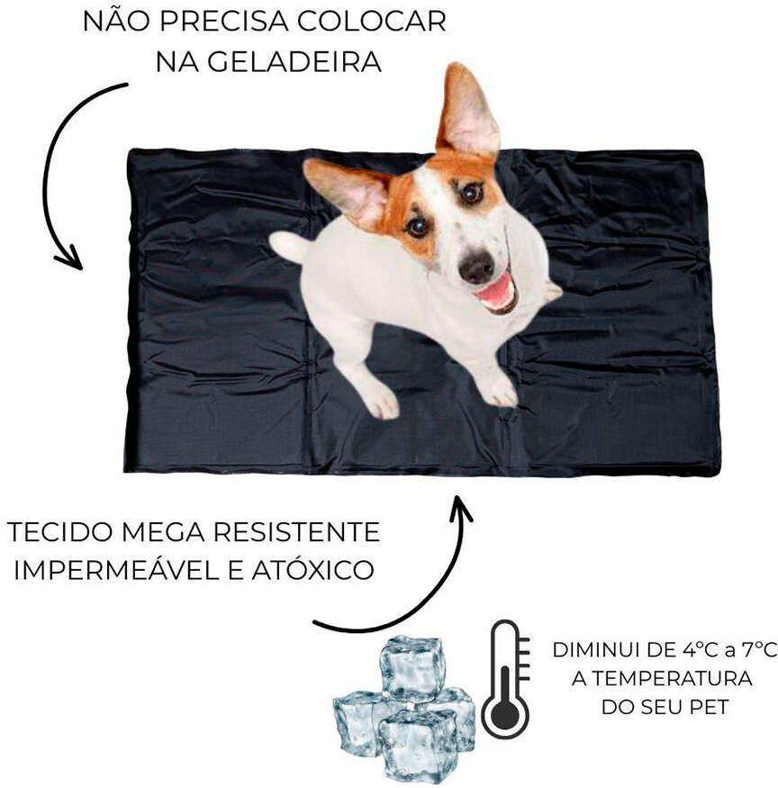 Tapete Gelado Lavipet Preto - Tam. P