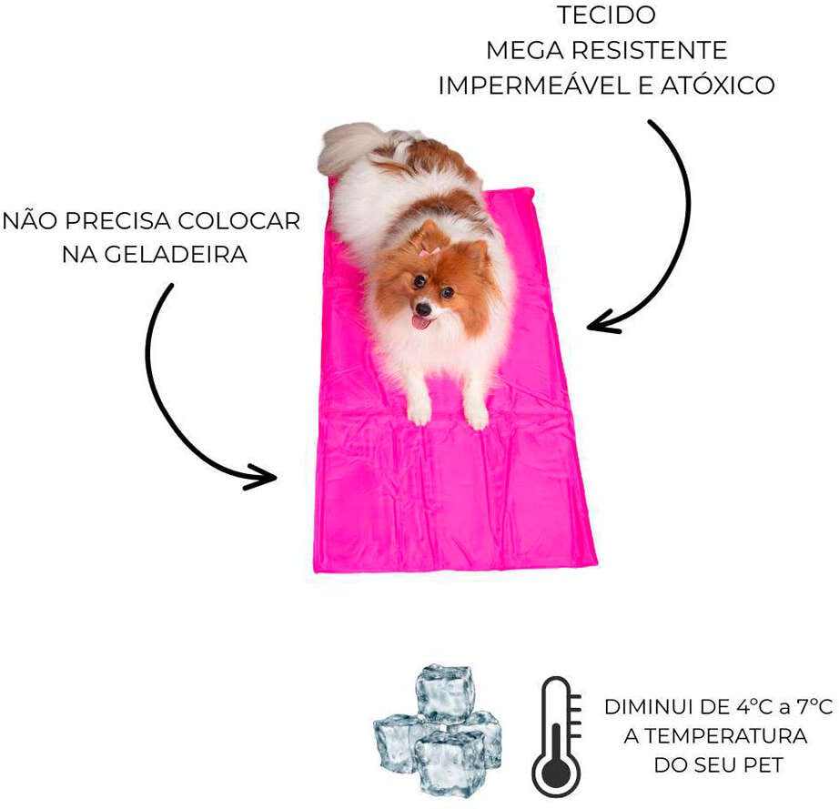 Tapete Gelado Lavipet Rosa - Tam. M