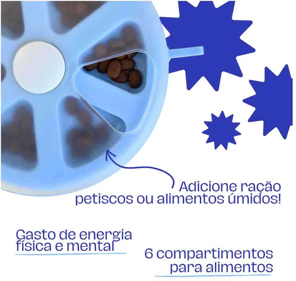 Brinquedo Interativo Carrossel Tabuleiro e Comedouro Lento Fuzzie Recheável - Tam. Único