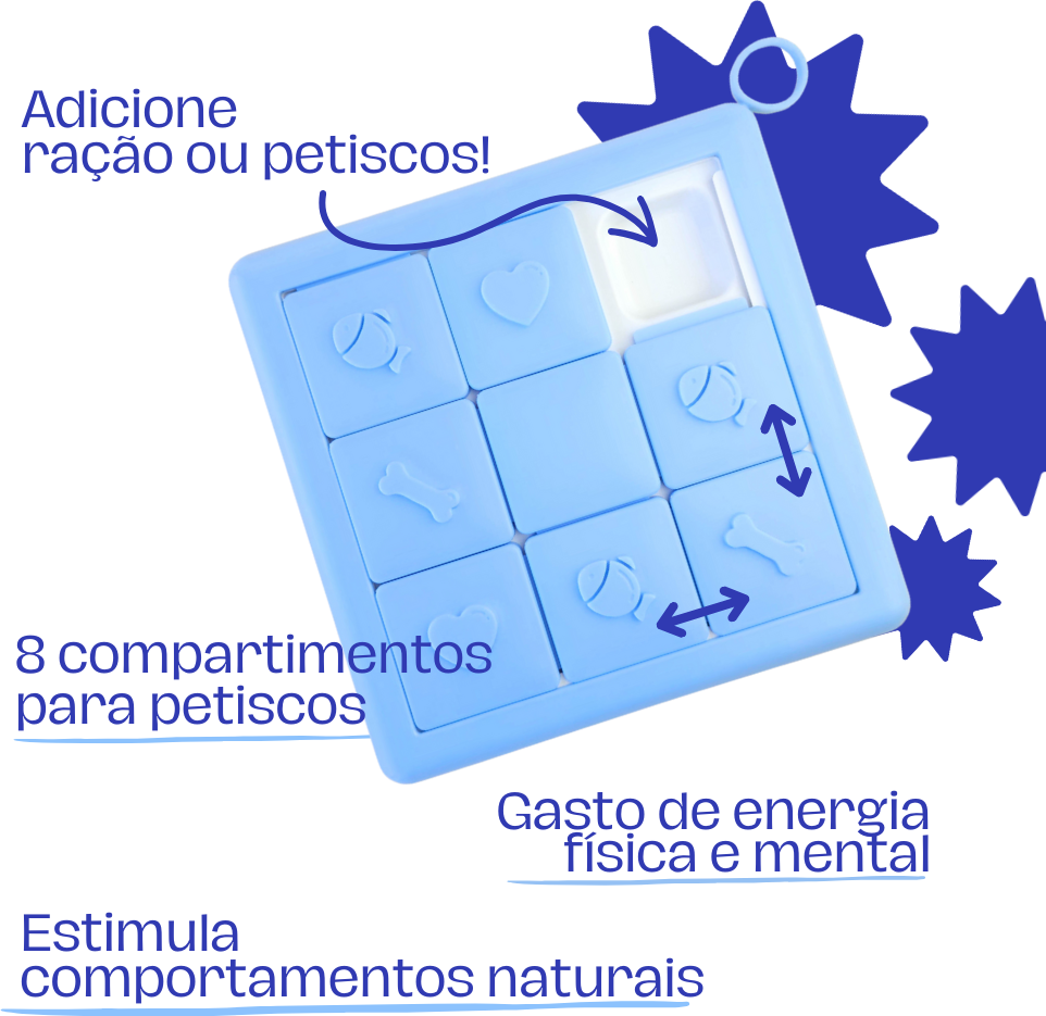 Brinquedo Interativo Tabuleiro Puzzle Fuzzie Recheável para Cães e Gatos - Tam. Único