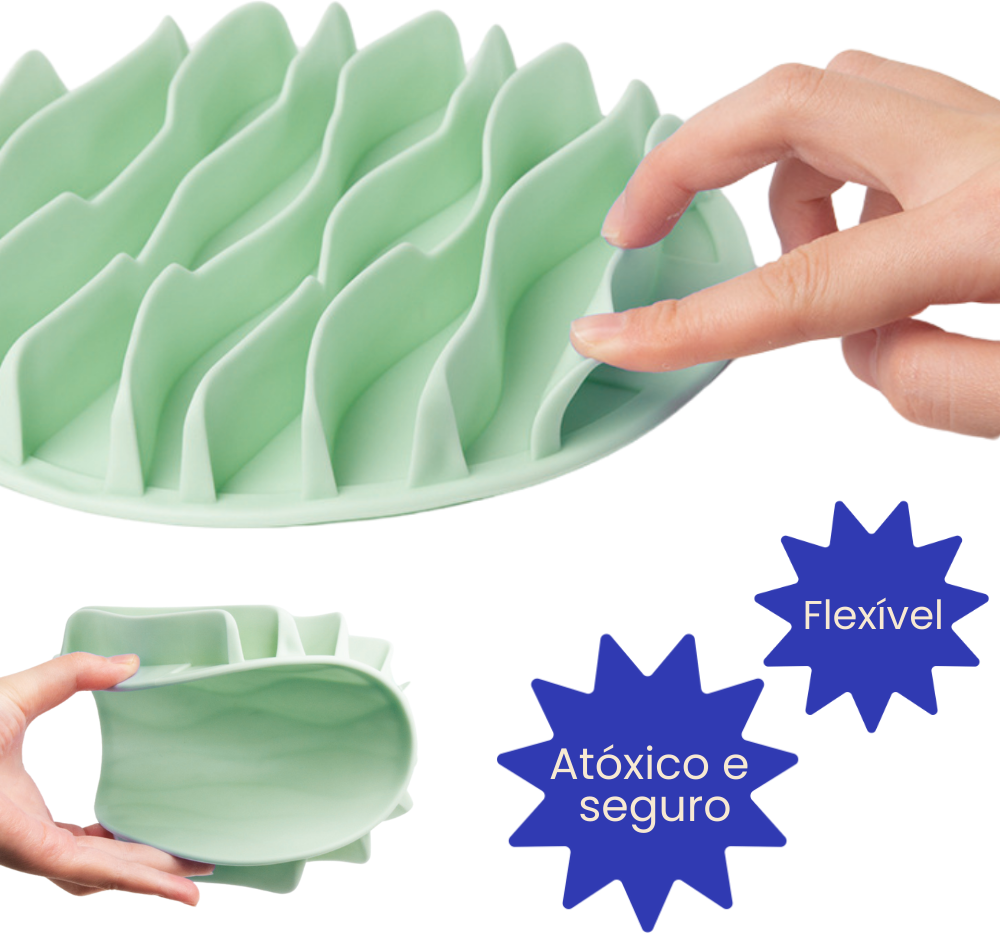 Brinquedo Interativo Marola Comedouro Lento Fuzzie Verde para Cães e Gatos - Tam. G