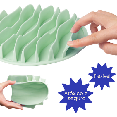 Brinquedo Interativo Marola Comedouro Lento Fuzzie Verde para Cães e Gatos