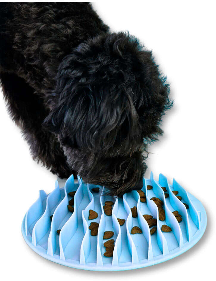Brinquedo Interativo Marola Comedouro Lento Fuzzie Azul para Cães e Gatos - Tam. P
