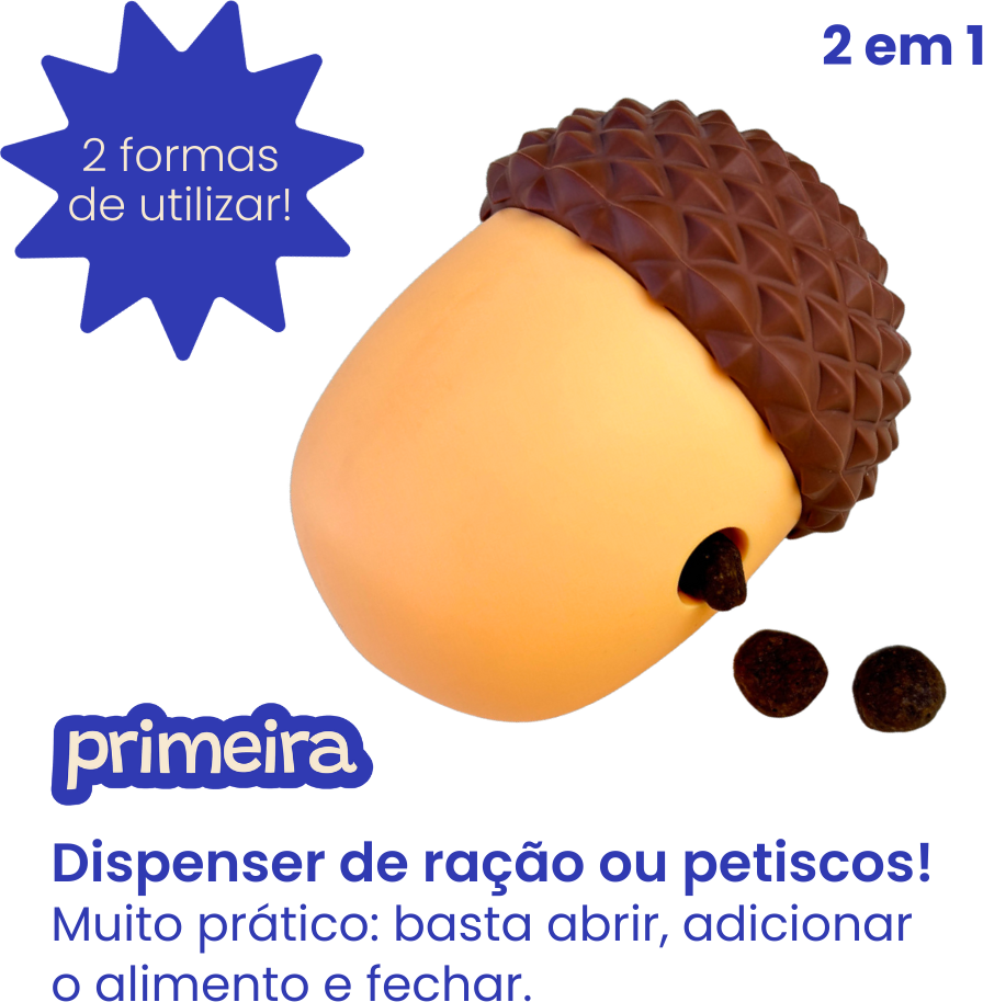 Brinquedo Interativo Nuts Fuzzie Dispenser e Recheável para Cães e Gatos - Tam. Único
