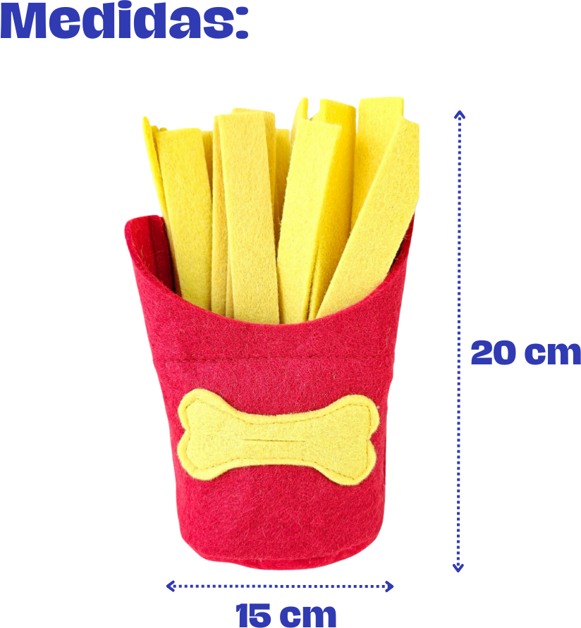 Brinquedo Interativo Batata Frita Fuzzie Recheável para Cães e Gatos - Tam. Único