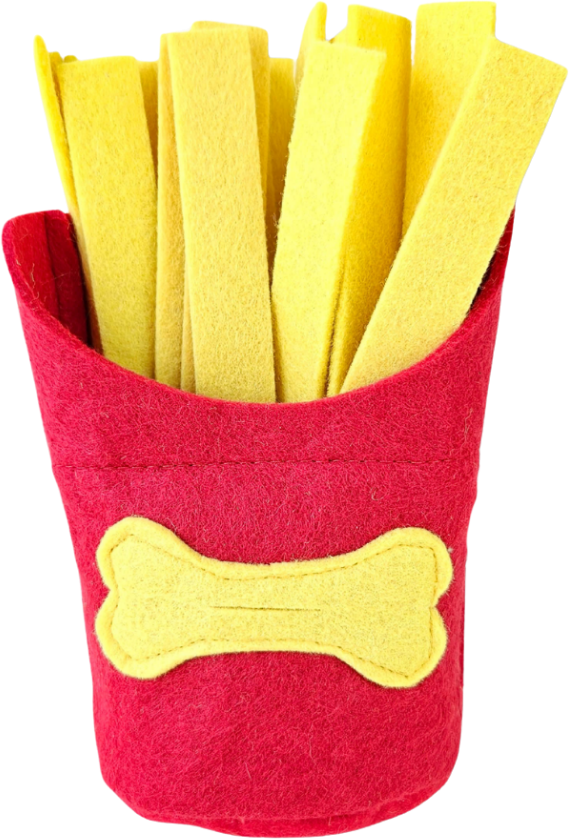 Brinquedo Interativo Batata Frita Fuzzie Recheável para Cães e Gatos - Tam. Único