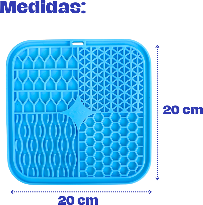 Brinquedo Interativo Tapete de Lamber Kit Fuzzie Azul para Cães e Gatos - Tam. Único