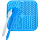 Brinquedo Interativo Tapete de Lamber Kit Fuzzie Azul para Cães e Gatos
