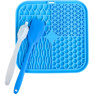Brinquedo Interativo Tapete de Lamber Kit Fuzzie Azul para Cães e Gatos - Tam. Único