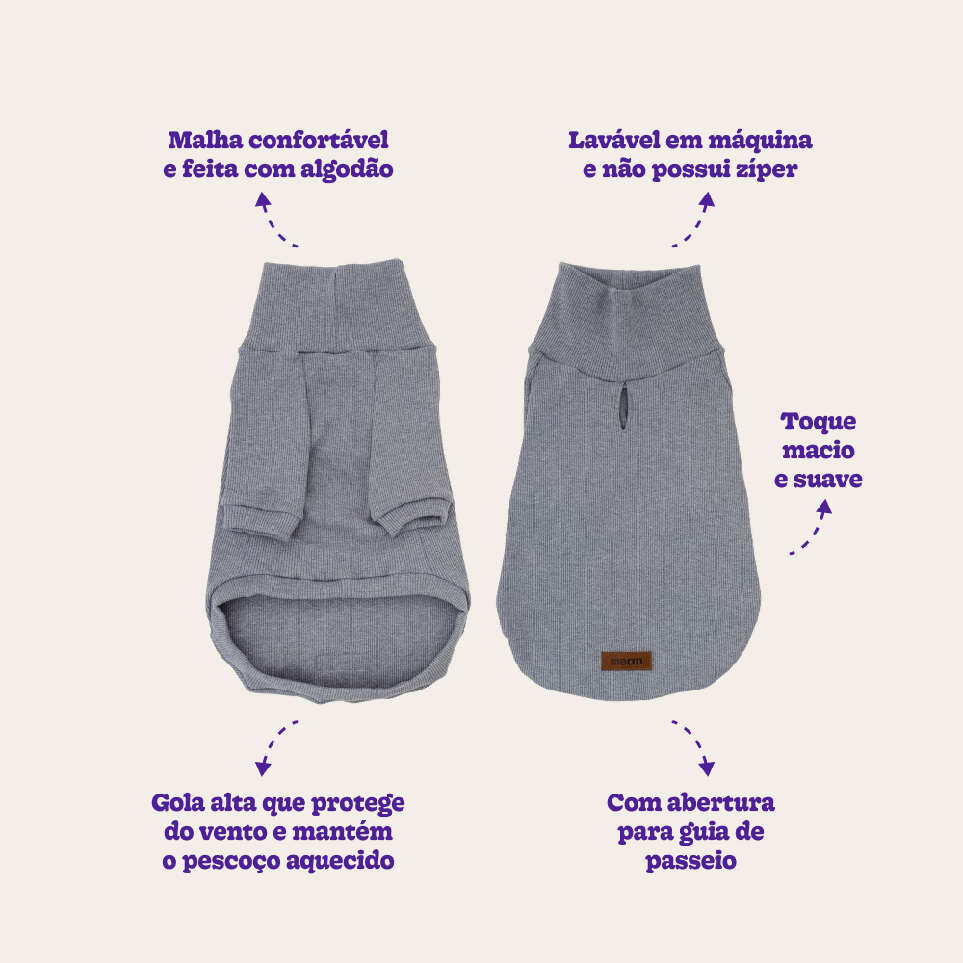 Moletom Meau Cacharrel de Malha Cinza - Tam. 03