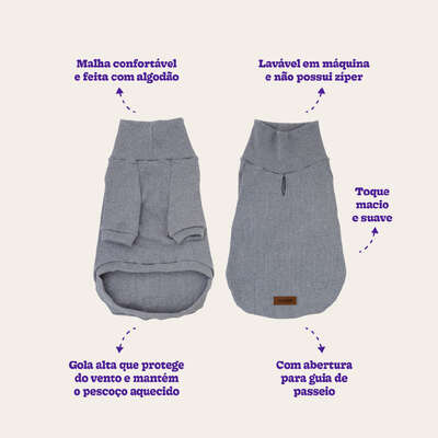 Moletom Meau Cacharrel de Malha Cinza