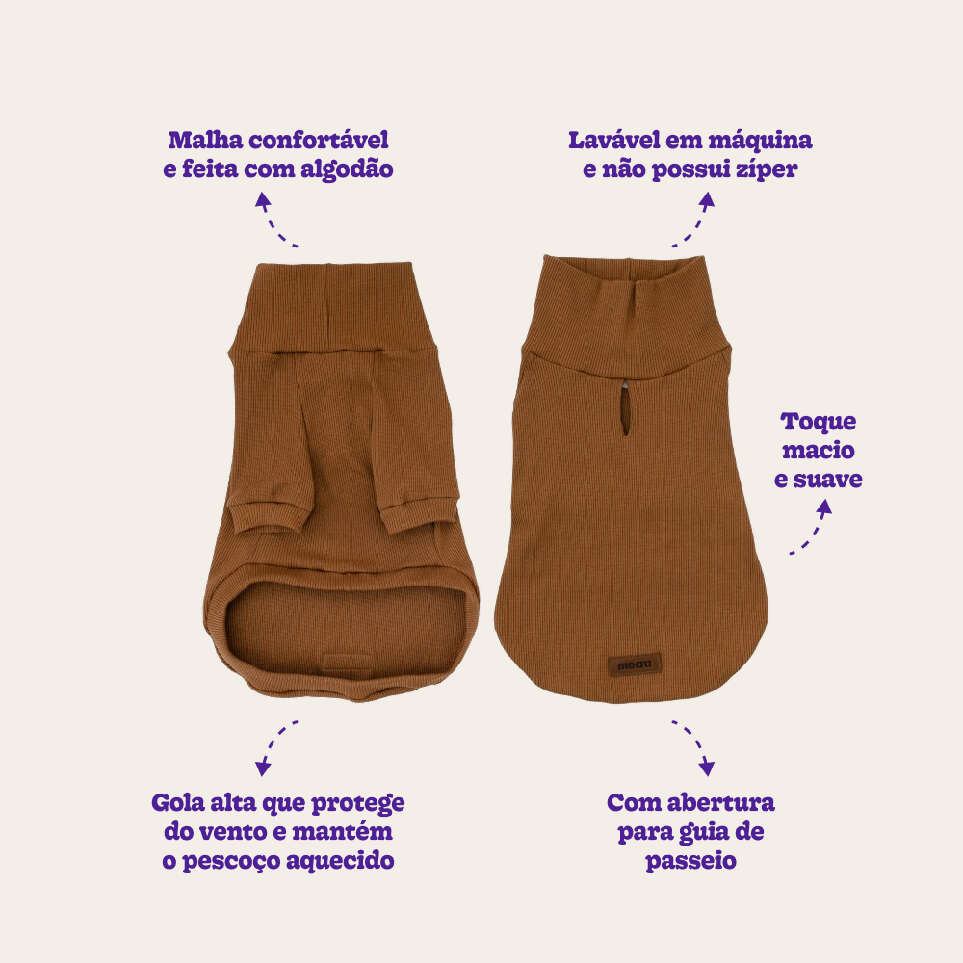 Moletom Meau Cacharrel de Malha Marrom - Tam. 05