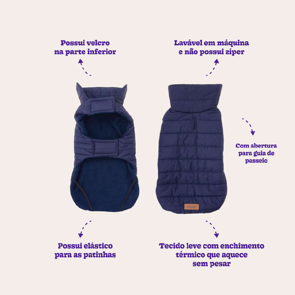 Jaqueta Meau Puffer Azul Marinho - Tam. 03