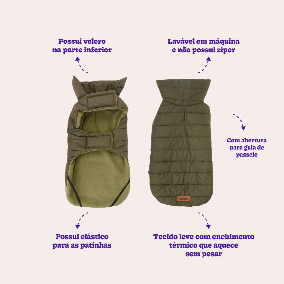 Jaqueta Meau Puffer Verde Musgo - Tam. 07
