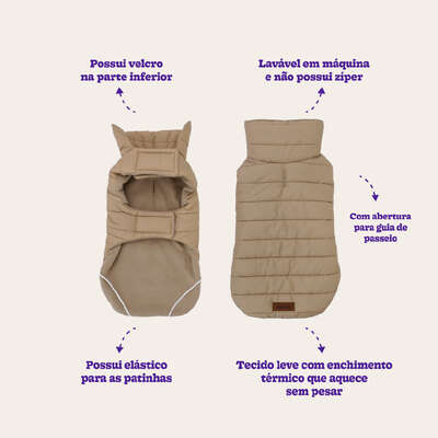 “Jaqueta Meau Puffer Bege