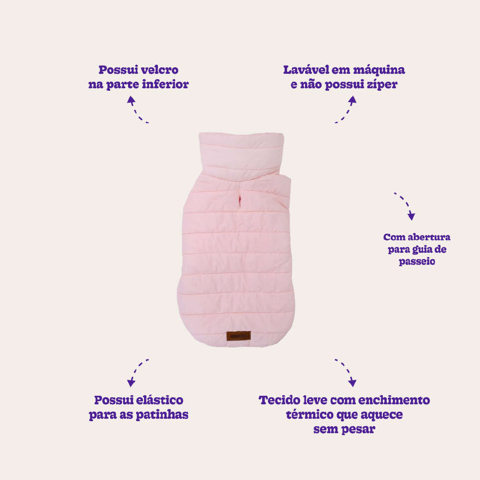 Jaqueta Meau Puffer Rosa Claro - Tam. 03