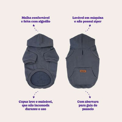 “Moletom com Capuz Meau Cinza Escuro