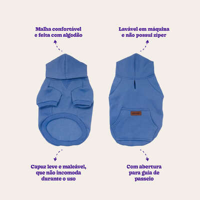 “Moletom com Capuz Meau Azul Claro