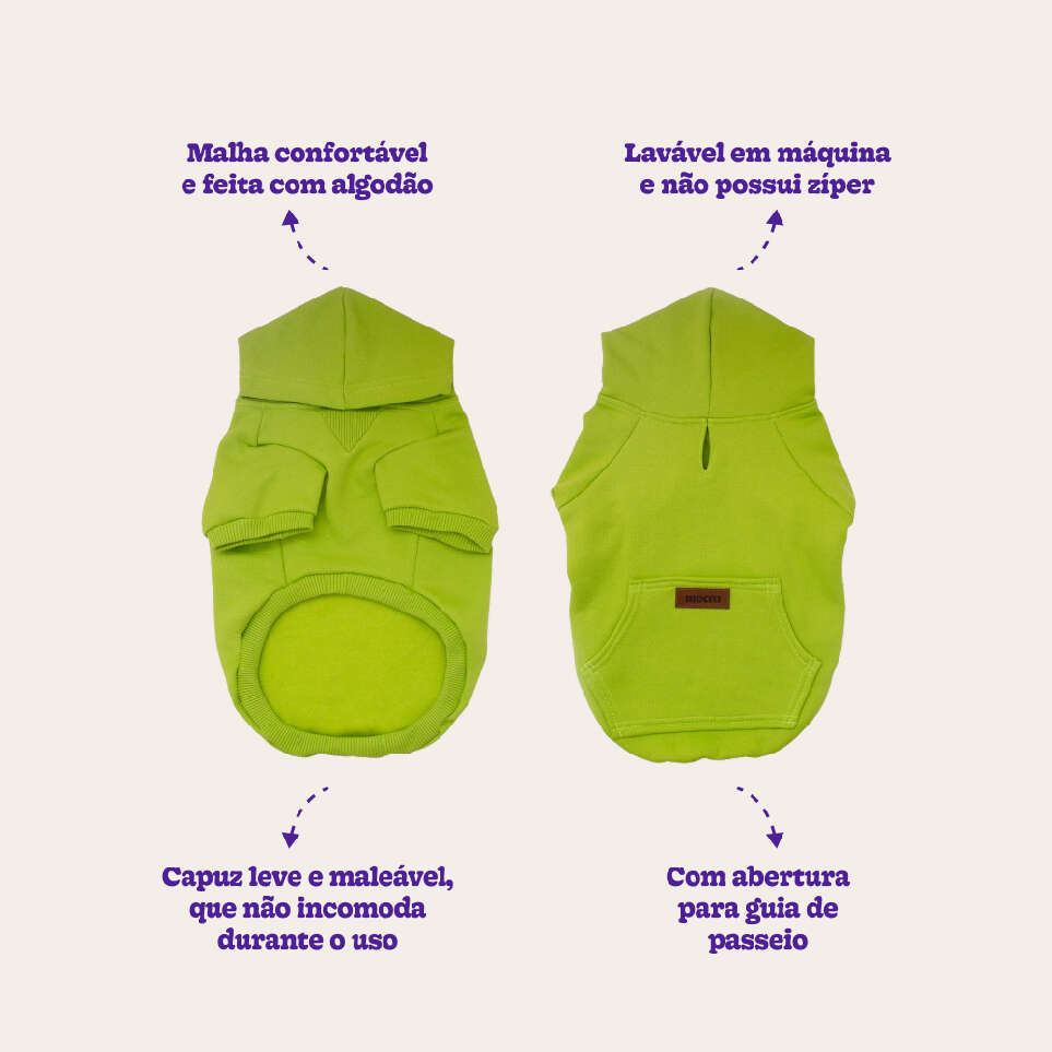 Moletom com Capuz Meau Verde Citrus - Tam. 08