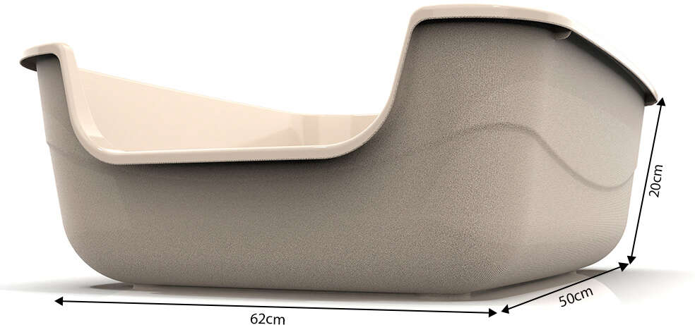 Caixa de Areia Meau Jumbo Bege para Gatos - Tam. Único