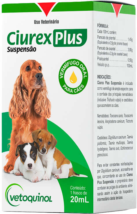 Vermífugo Ciurex Plus Suspensão para Cães - 20 mL