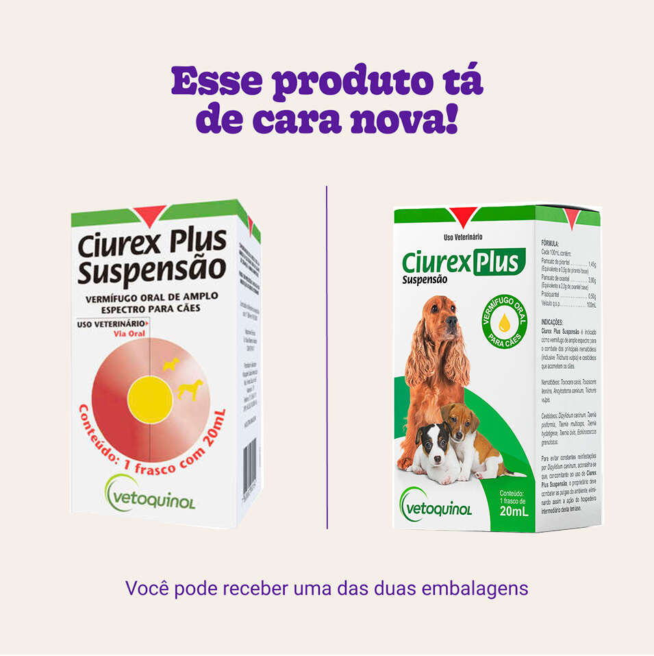 Vermífugo Ciurex Plus Suspensão para Cães - 20 mL