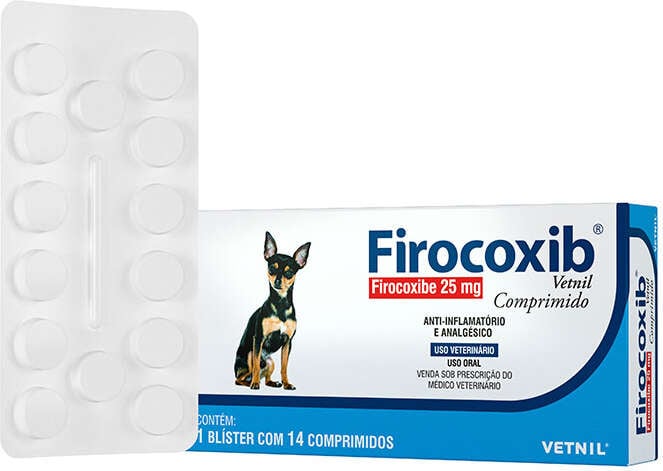 Anti-inflamatório e Analgésico Vetnil Firocoxib 25 mg para Cães - 14 Comprimidos