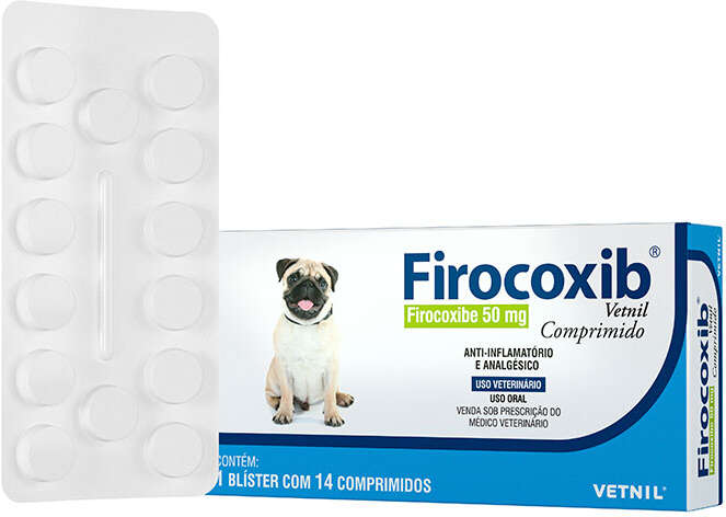 Anti-inflamatório e Analgésico Vetnil Firocoxib 50 mg para Cães - 14 Comprimidos