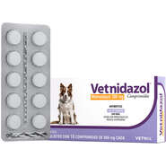 Antibiótico Vetnil Vetnidazol 300 mg para Cães e Gatos - 10 Comprimidos