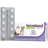 Antibiótico Vetnil Vetnidazol 75 mg para Cães e Gatos - 10 Comprimidos