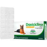 Antibiótico Vetnil Doxiciclina 100 mg para Cães e Gatos - 14 Comprimidos